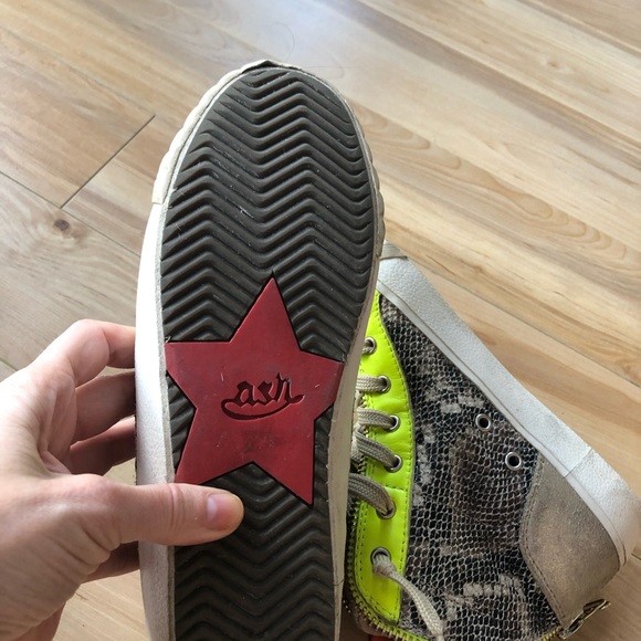 ASH hightop neon/animal print running shoes - Picture 7 of 11